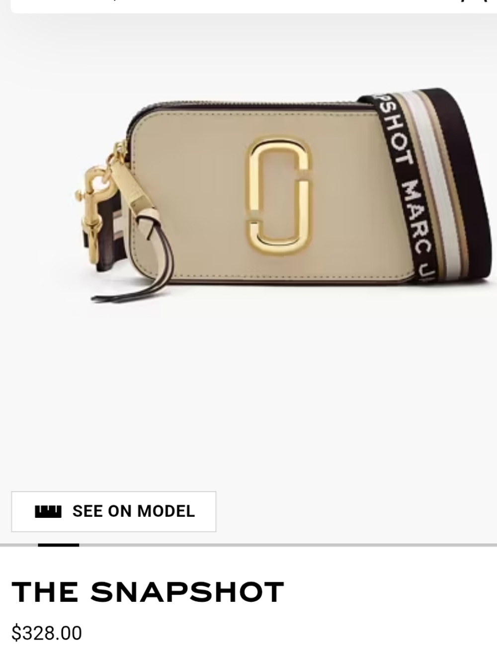 Marc Jacobs The Snapshot Cream Black Gold Crossbody
